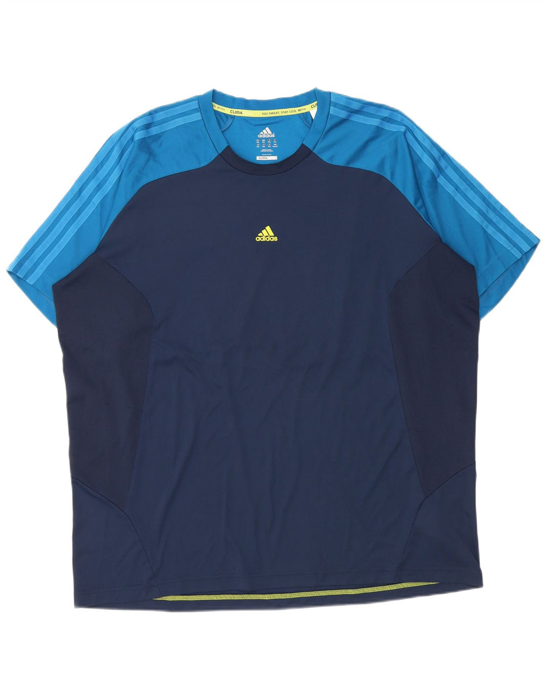 Adidas Herren Climacool T-Shirt Top 2XL Marineblau Colourblock Polyester