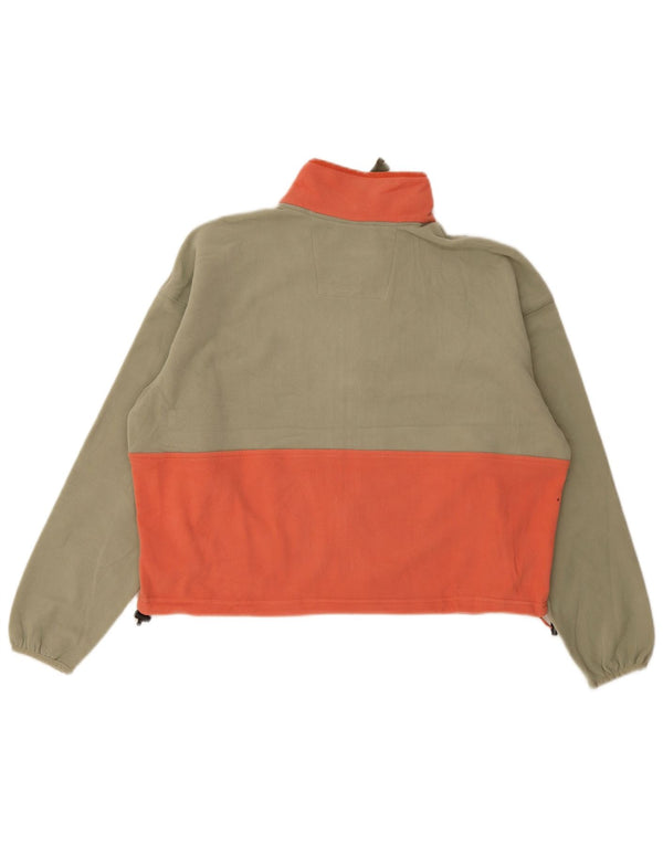 Columbia Damen Crop Übergroße Fleecejacke UK 18 XL Khaki Farbblock