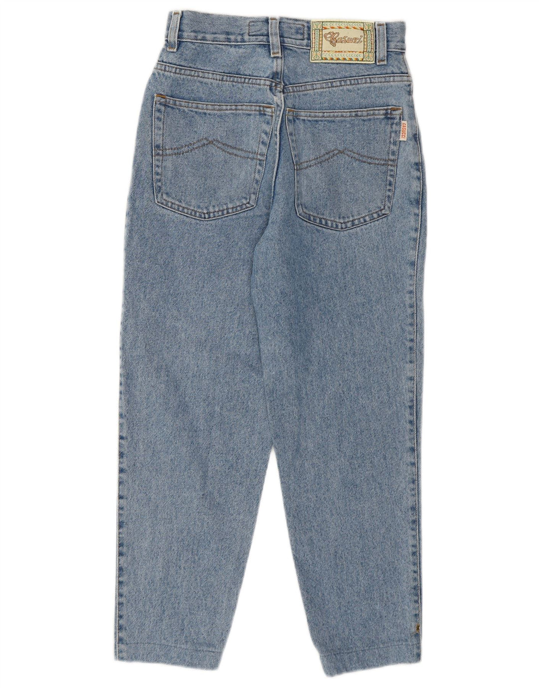 CASUCCI Damen Crop High Waist Jeans IT 42 Medium W26 L23 Blau