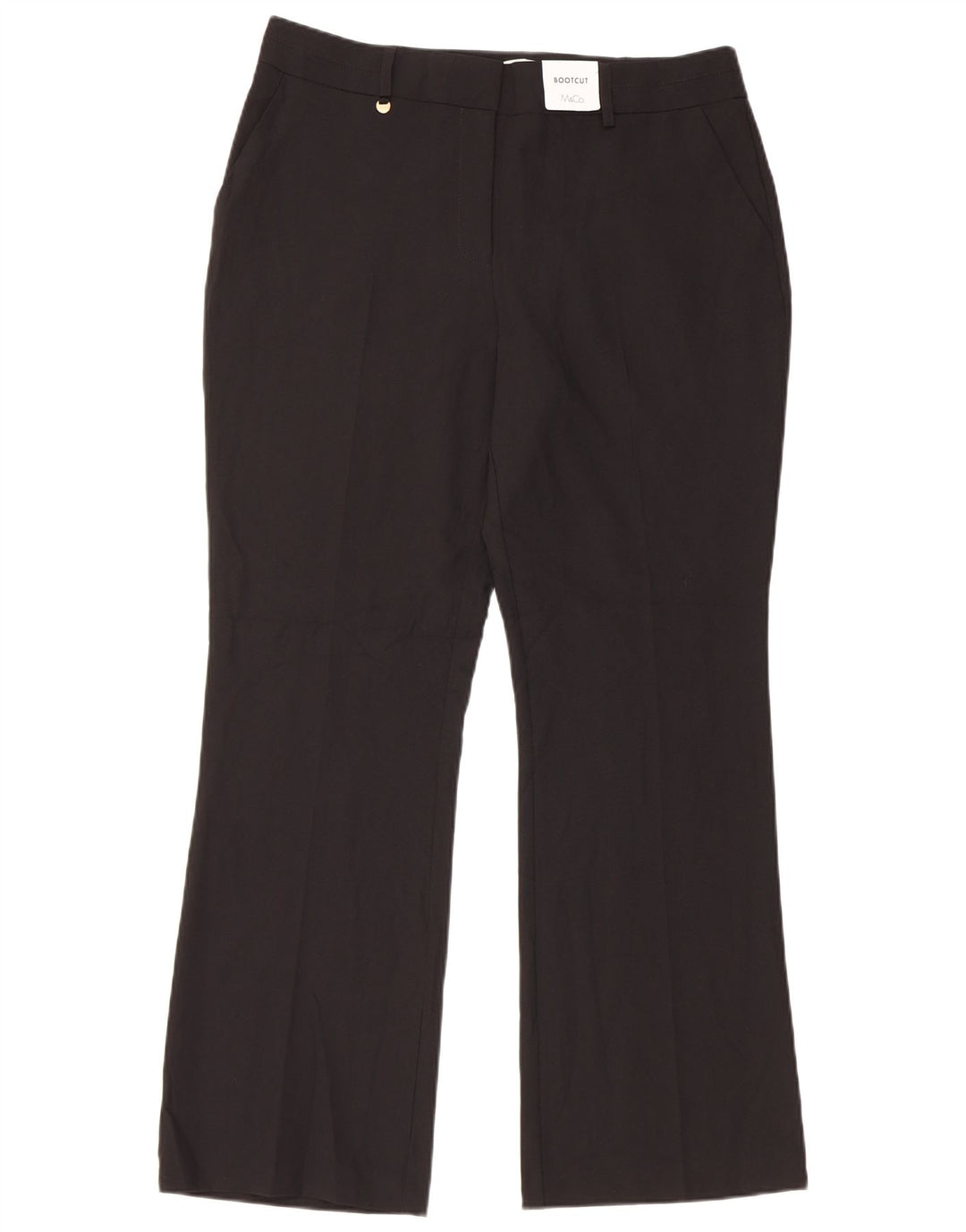 M&Co Damen Bootcut Chino Hose UK 14 Large W32 L29 Schwarz Polyester