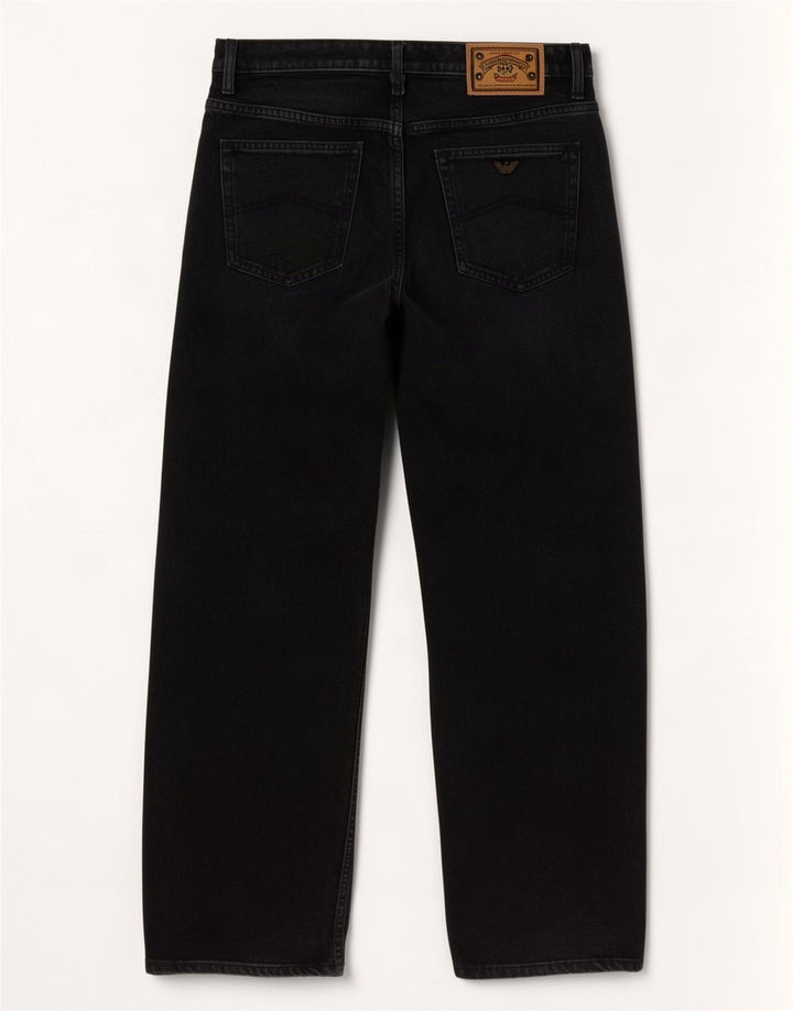 Armani Herren Straight Jeans W38 L30 Marineblaue Baumwolle