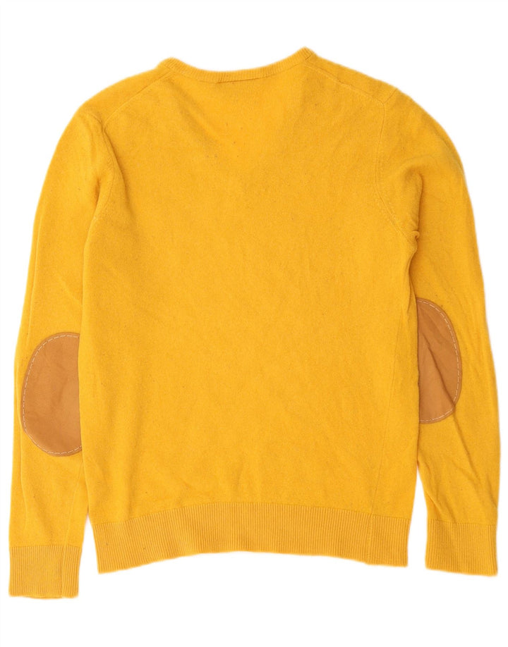 Lacoste Herren-Pullover mit V-Ausschnitt, Größe 3, kleine gelbe Schurwolle