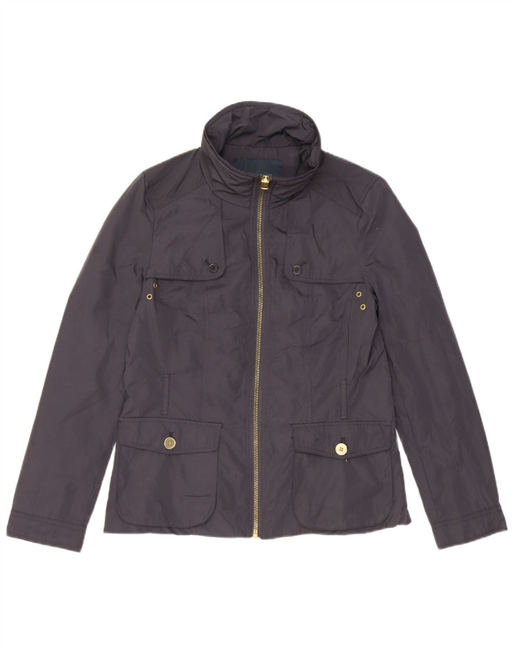 Zara Damen Utility-Jacke UK 14 Large Marineblaues Polyester