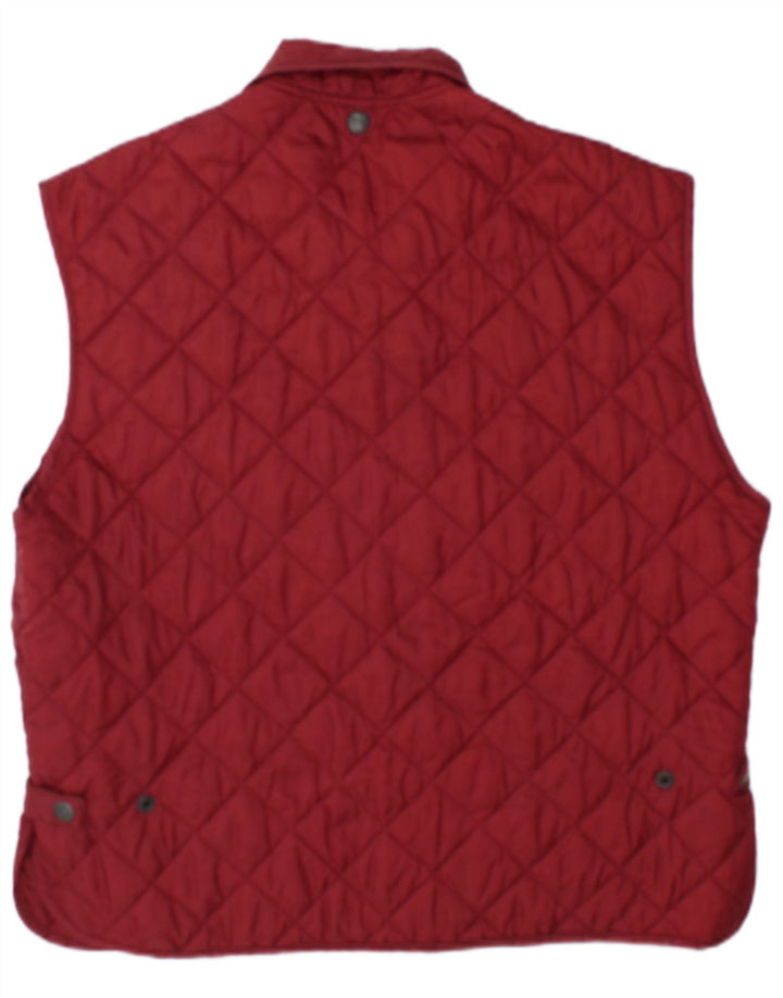 Vintage Herren Steppweste UK 38 Medium Burgund