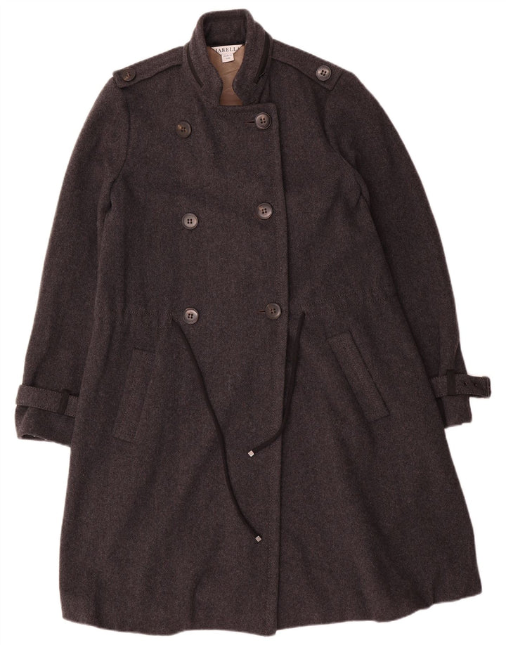 Marella Womens Military Zweireihiger Mantel UK 10 Small Graue Wolle