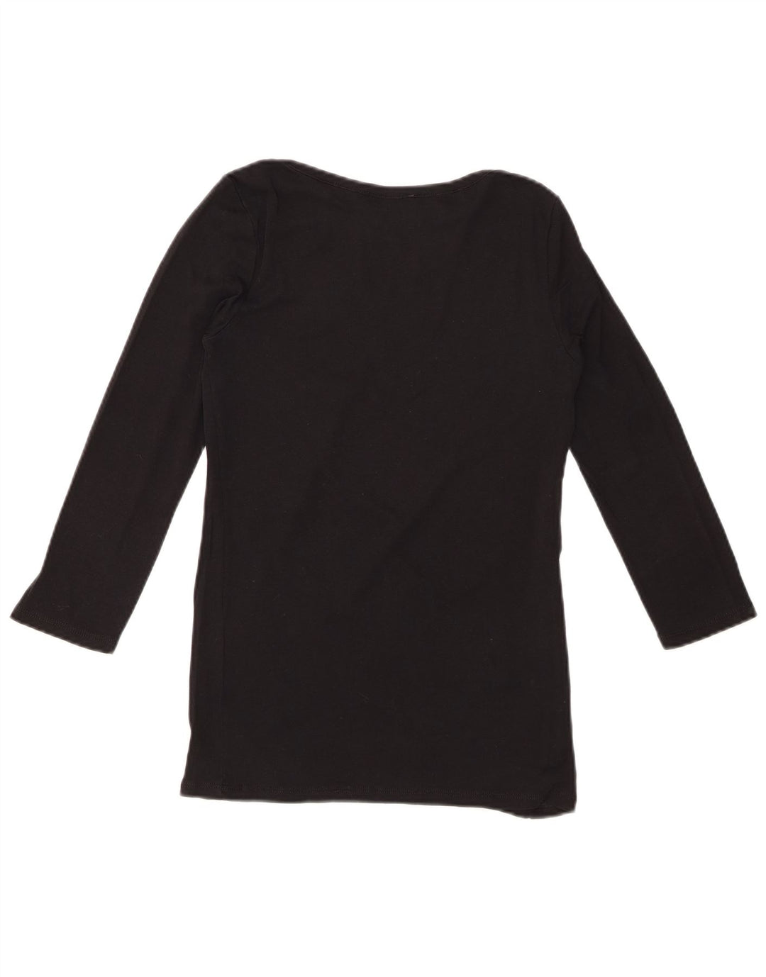 BENETTON Womens Graphic Top 3/4 Ärmel UK 8 Small Schwarz