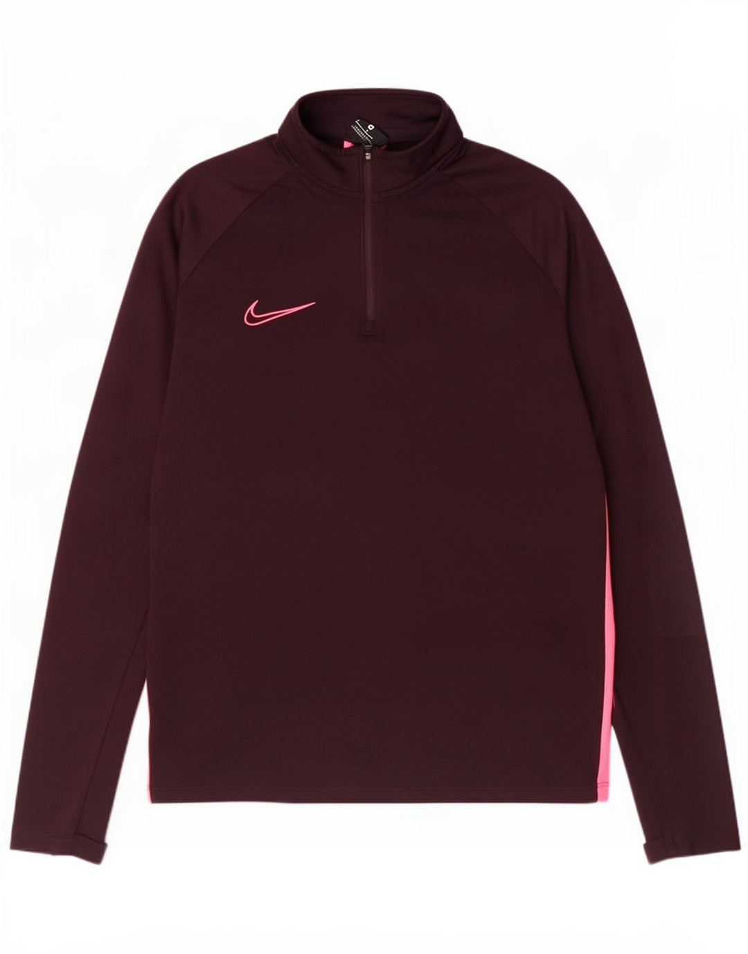 Nike Herren-Pullover-Trainingsanzugoberteil mit Reißverschluss und Halsausschnitt, UK 14, mittleres kastanienbraunes Polyester