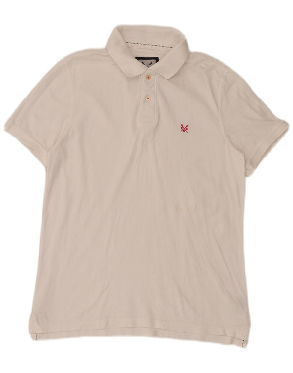 Crew Clothing Herren-Poloshirt aus mittelweißer Baumwolle