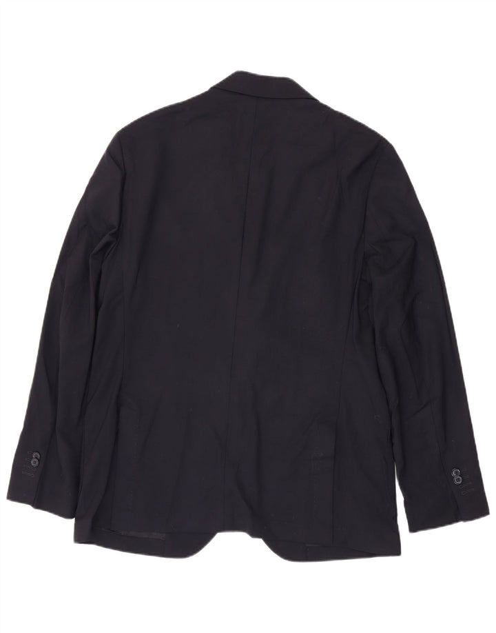 Massimo Dutti Herren-Blazer mit 2 Knöpfen, EU 52, große marineblaue Wolle