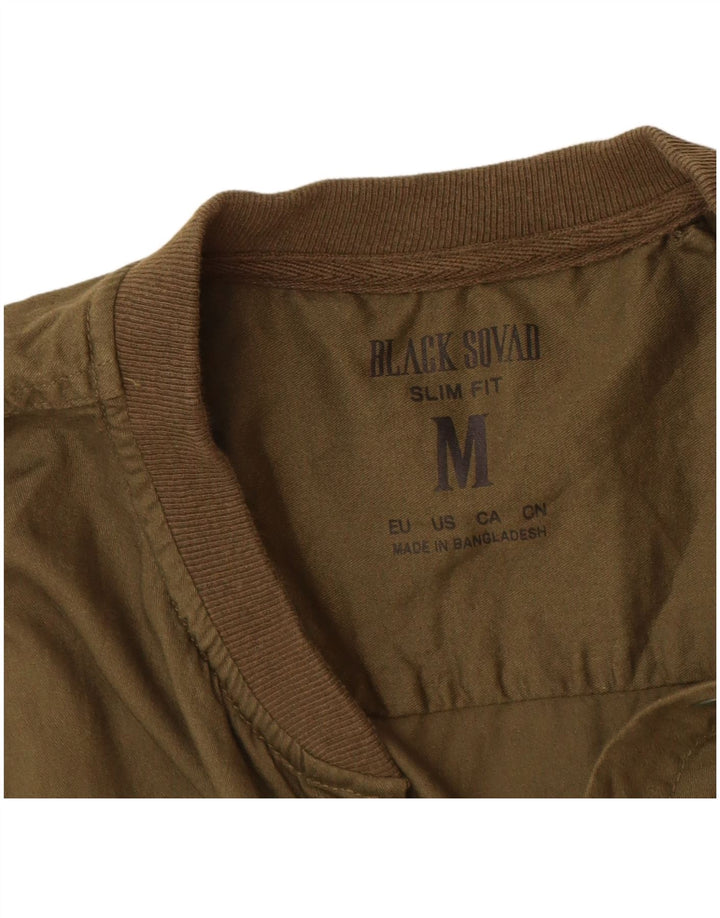 BLACK SQUAD Slim-Fit-Hemd für Herren, Mittelkhaki