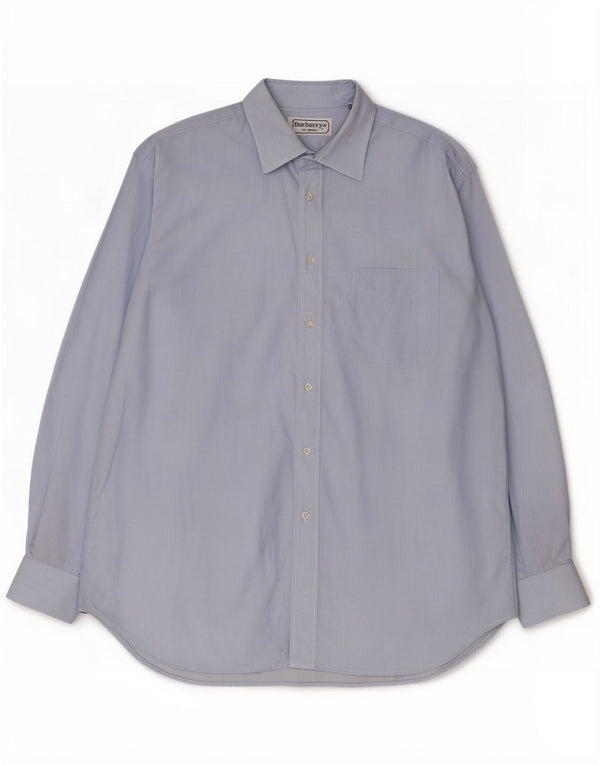 Burberrys Mens Shirt Size 16 Large Blue Cotton Classic