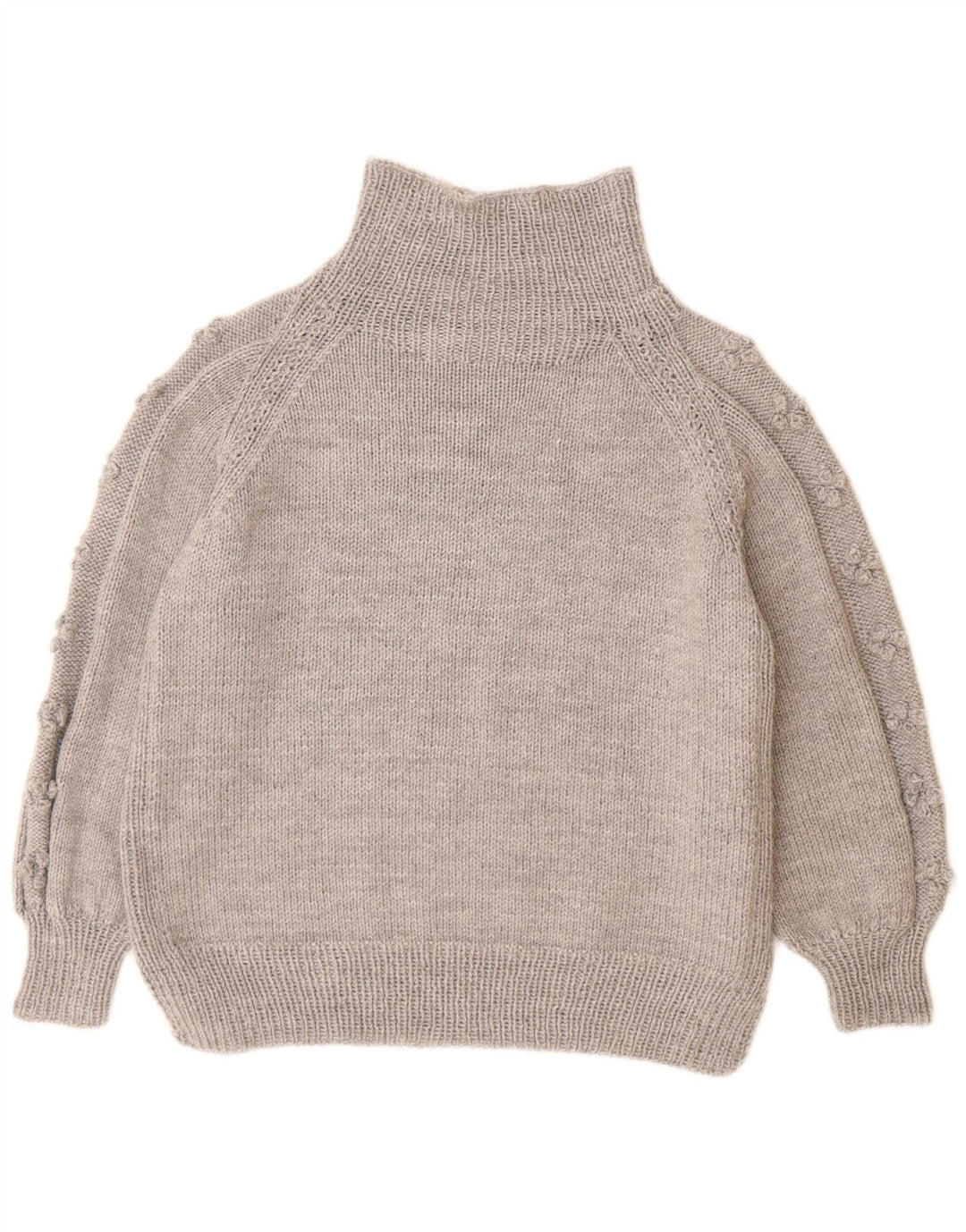 VINTAGE Rollkragenpullover für Damen, UK 14, Größe L, Grau