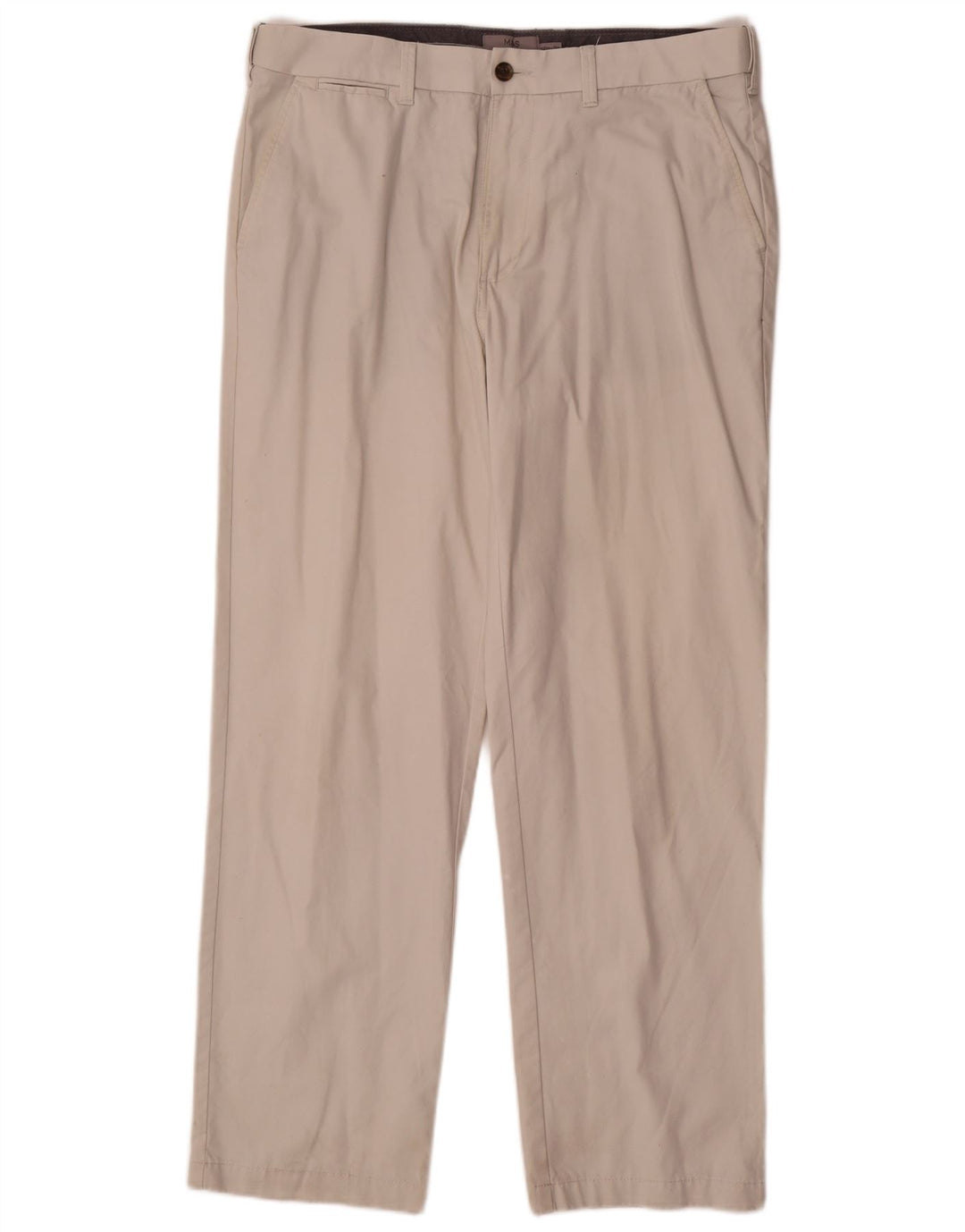 Marks & Spencer Herren Straight Regular Chinohose W36 L31 Off White