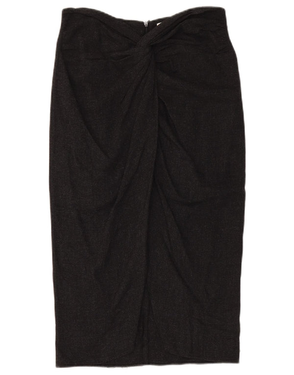 Zara Damen Bleistiftrock Medium W30 Schwarze Viskose