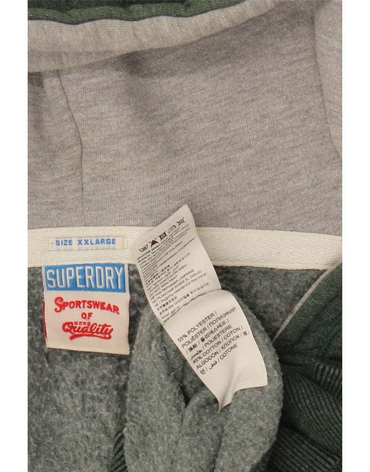 SUPERDRY Herren-Kapuzenpullover mit grafischem Reißverschluss, 2XL, Khaki, Polyester