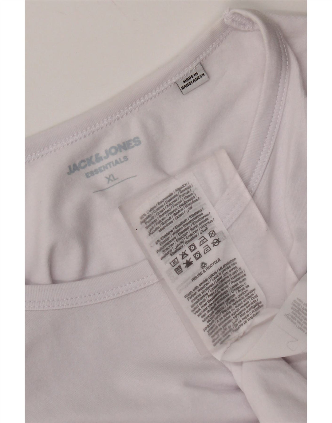 Jack & Jones Herren-Top, langärmelig, XL, weiße Baumwolle