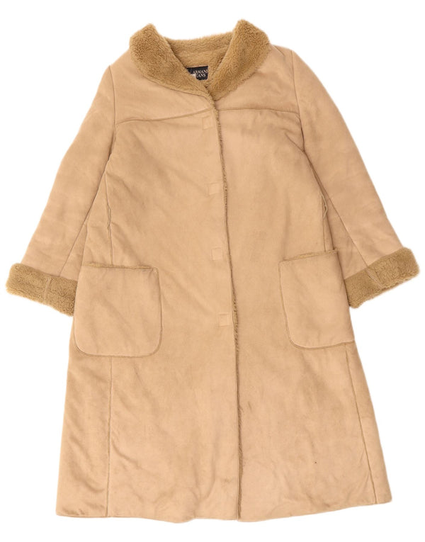 ARMANI Damen Sherpa-Mantel UK 16 Large Beige