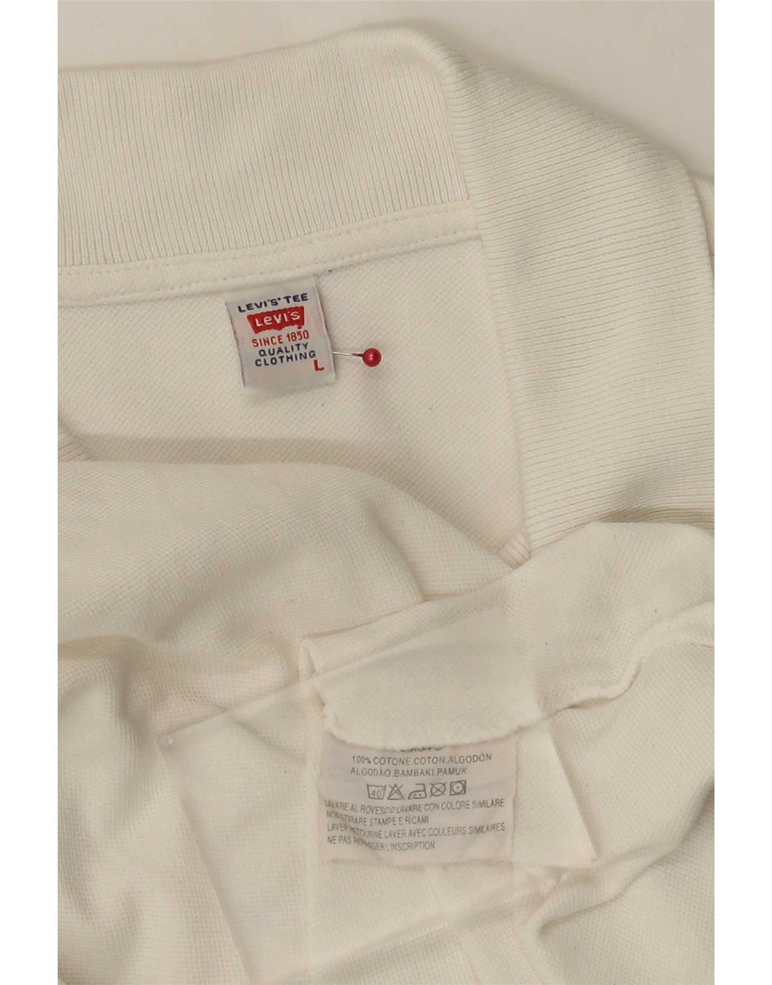 Levi's Herren-Poloshirt, groß, weiße Baumwolle