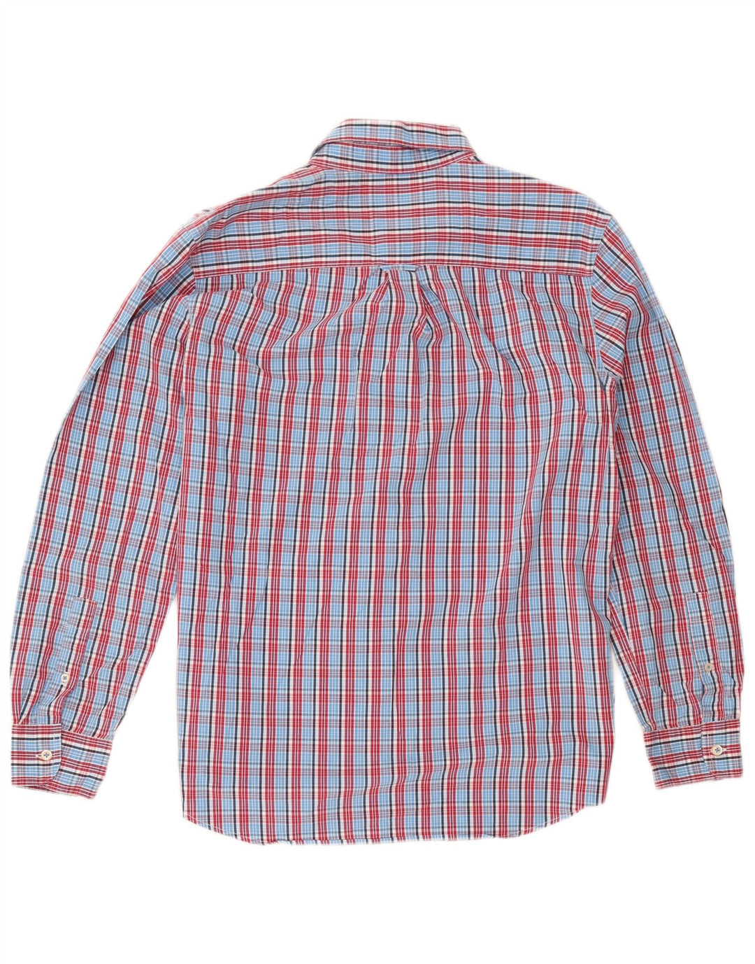 Chaps Herrenhemd aus mittelblau karierter Baumwolle