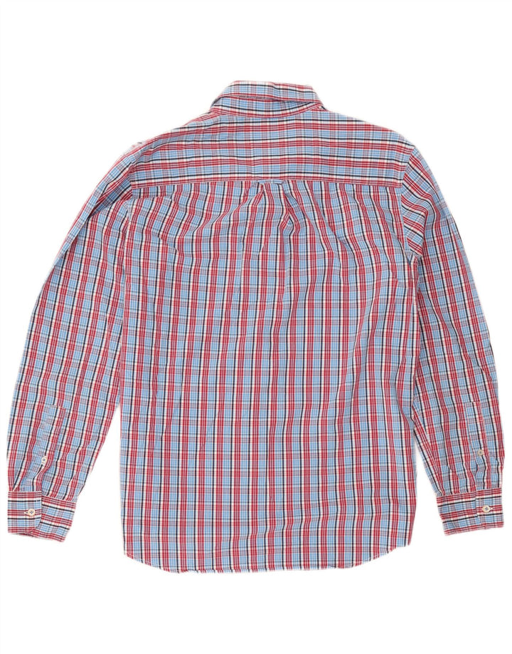 Chaps Herrenhemd aus mittelblau karierter Baumwolle