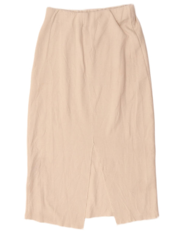 Zara Damen-Midirock mit hoher Taille, mittelgroß, W28, aus weißer Baumwolle