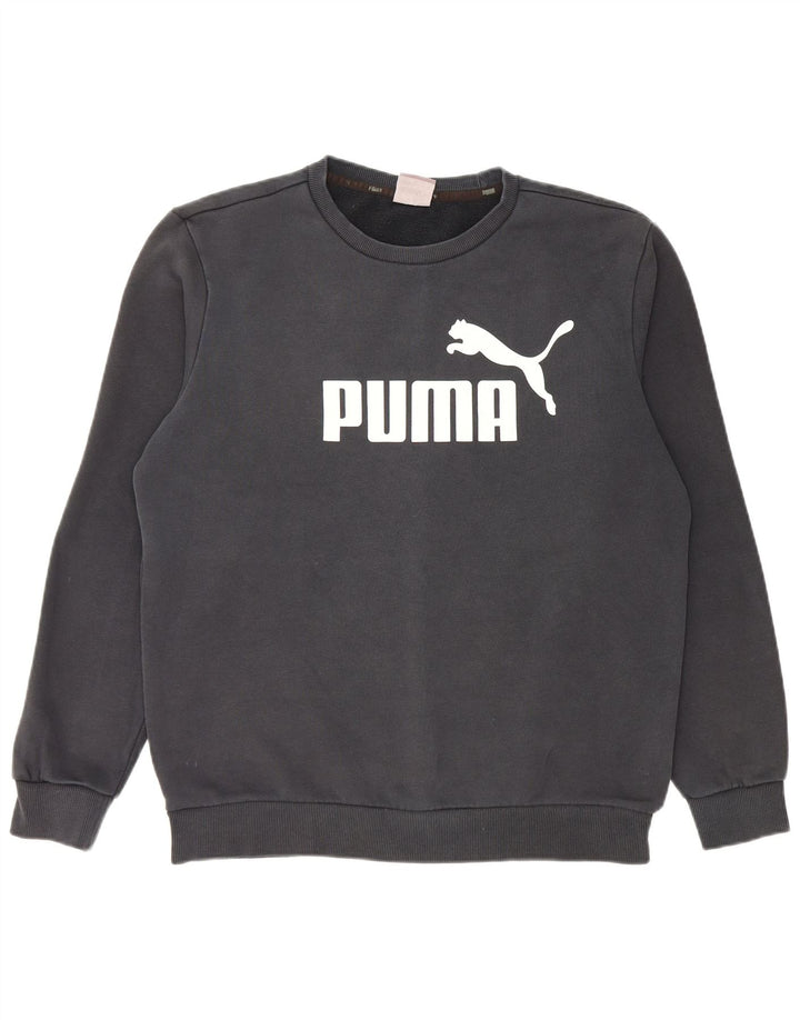 Puma Herren Grafik-Sweatshirt-Pullover aus mittelschwarzer Baumwolle