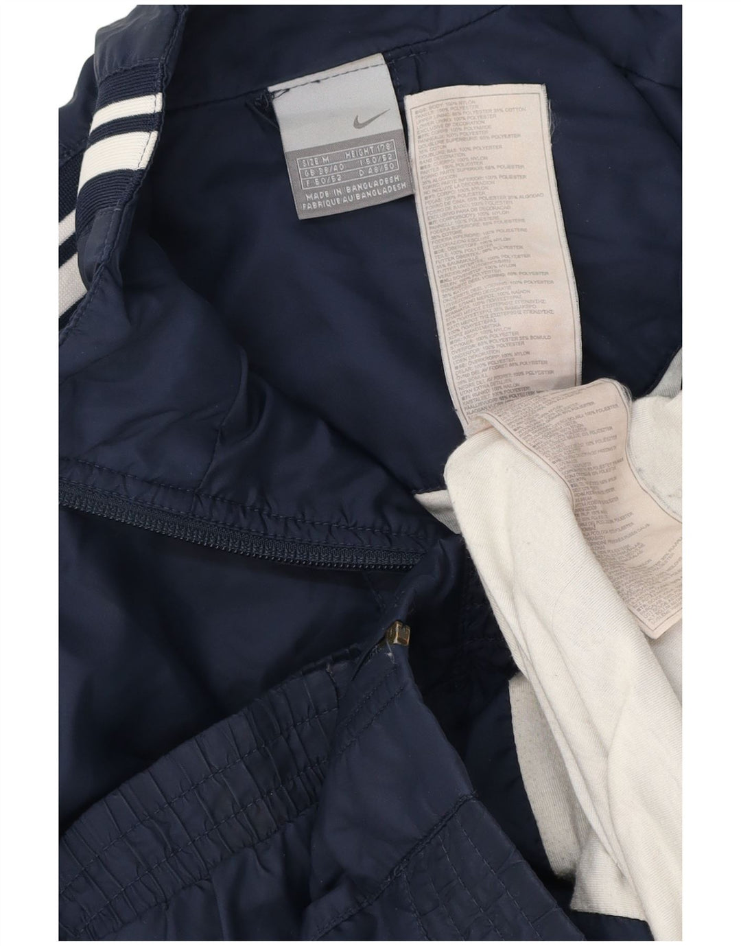 Nike Herren-Trainingsanzug-Top-Jacke, UK 38/40, mittelmarineblaues Colourblock-Nylon
