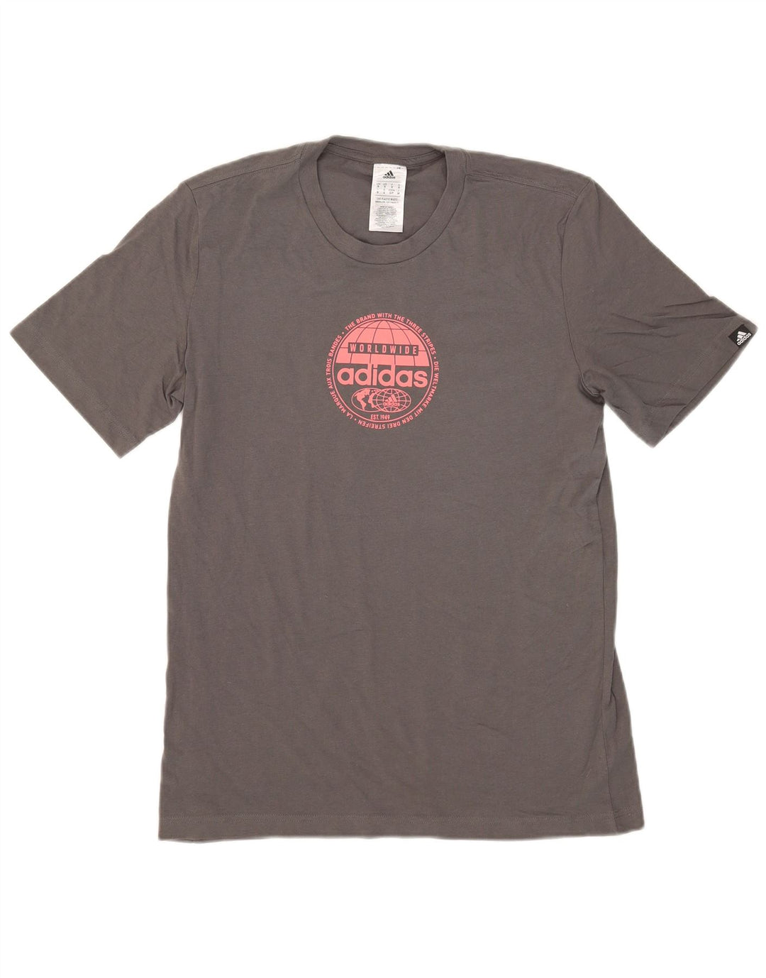 ADIDAS Herren Grafik T-Shirt Top Small Grau Baumwolle
