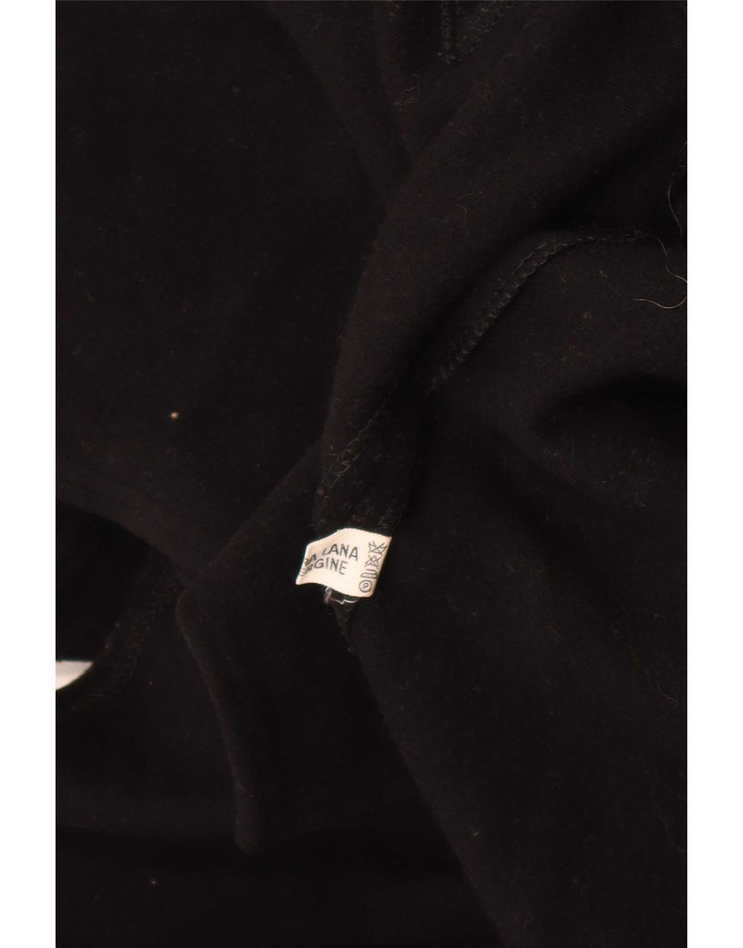 Vintage Damen Poncho Mantel Einheitsgröße Schwarze Schurwolle
