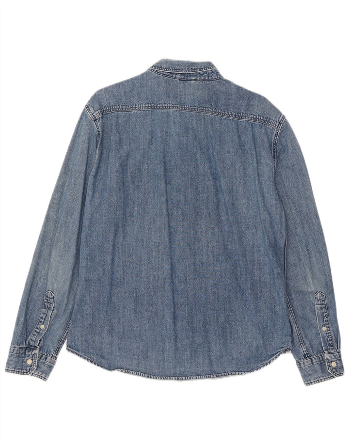 Levi's Herren Slim Jeanshemd UK 40 Large Blau Baumwolle