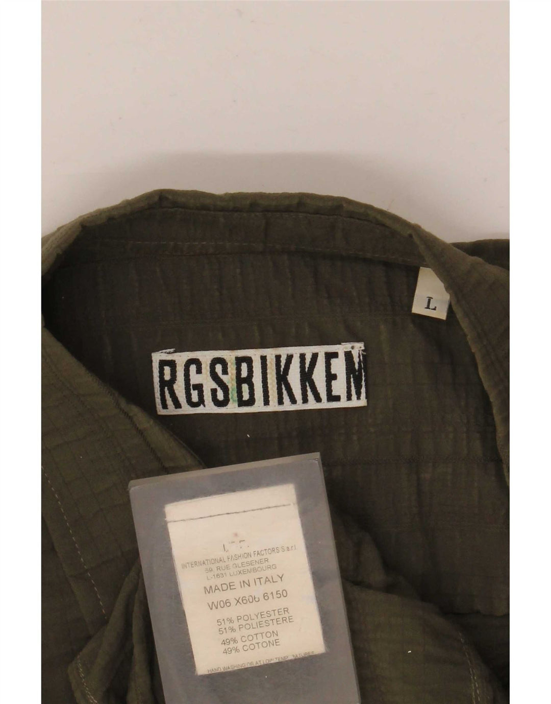 Bikkembergs Herrenhemd, groß, Khaki, Polyester