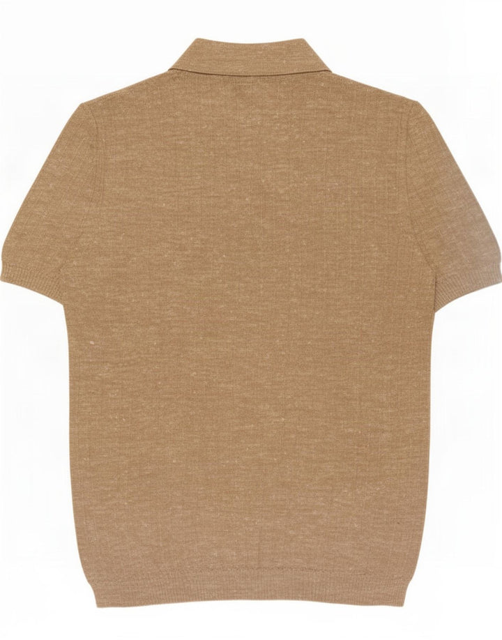 Vintage Herren Poloshirt Medium Beige Polyacryl