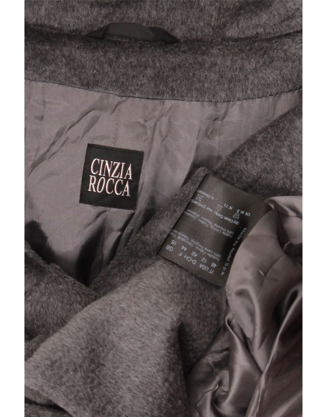 Cinzia Rocca Damen Mantel UK 16 Große graue Wolle