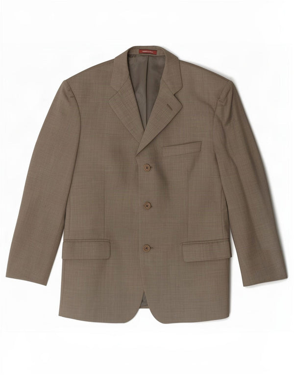 Marks & Spencer Herren-Blazer mit 3 Knöpfen, UK 40, mittlere Khaki-Schurwolle