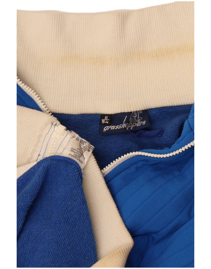 grasshoppers Herren-Cardigan-Pullover IT 54 XL Blaues Colourblock-Polyamid