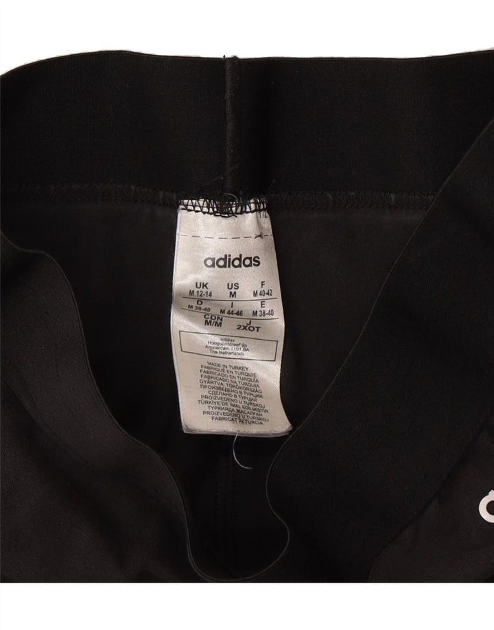ADIDAS Womens Leggings UK 12/14 Medium Black Cotton Vintage Adidas and Second-Hand Adidas from Messina Hembry 