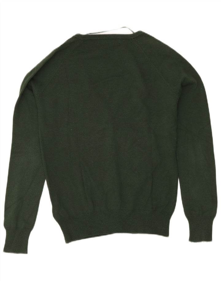 Zara Damen-Cardigan-Pullover UK 12 Mittelgrüne Baumwolle