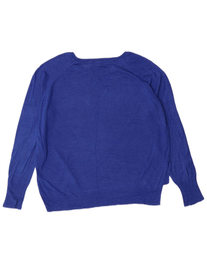 ZARA Damen-Pullover mit U-Boot-Ausschnitt, Gr. 44, Blau, Viskose