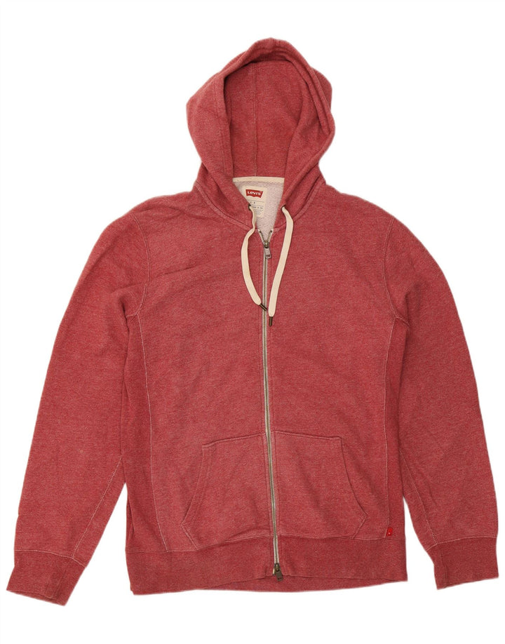 Levi's Herren-Kapuzenpullover mit Reißverschluss, groß, aus roter Baumwolle