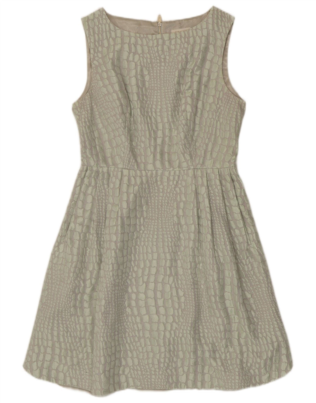 Ärmelloses A-Linien-Kleid für Damen von Ted Baker, Größe 3, mittelgrün, mit Tiermuster