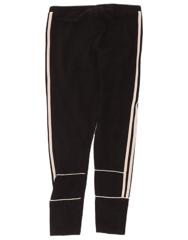 Adidas Damen Crop Leggings UK 12 Mittelschwarze Baumwolle