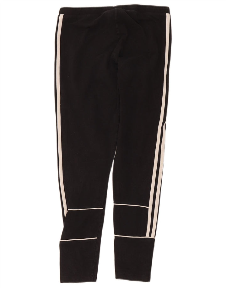 Adidas Damen Crop Leggings UK 12 Mittelschwarze Baumwolle
