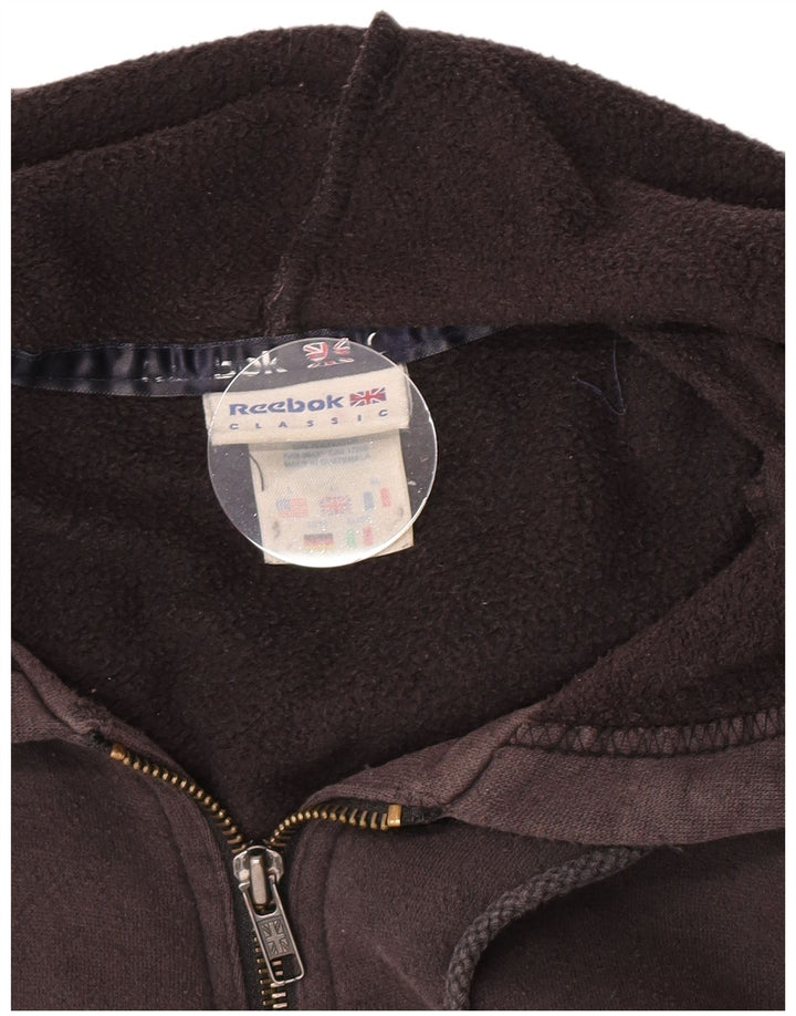 Reebok Herren-Kapuzenpullover mit Reißverschluss, groß, graue Baumwolle