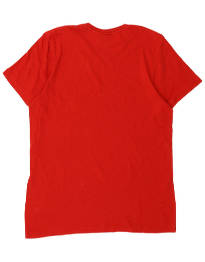 Adidas Herren Grafik-T-Shirt aus mittelroter Baumwolle