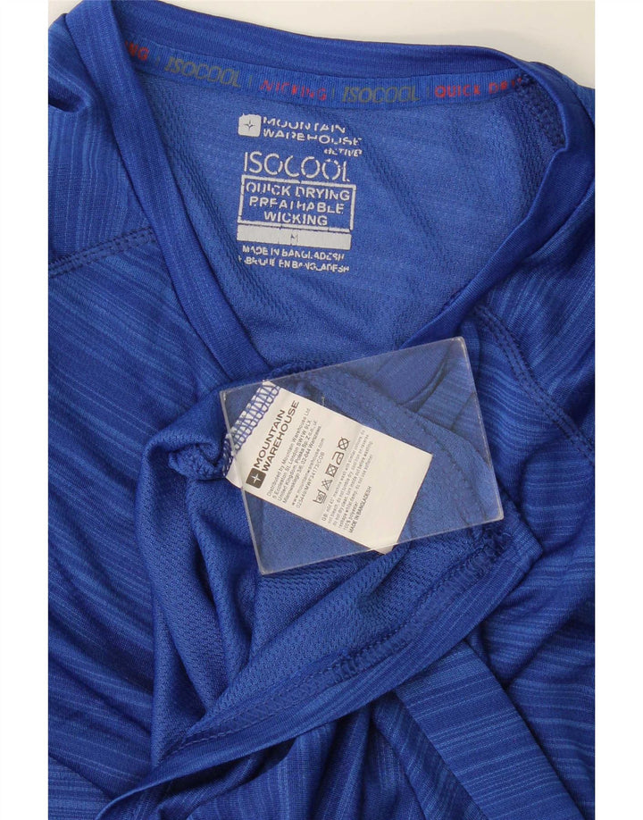 Mountain Warehouse IsoCool T-Shirt-Oberteil für Herren, klein, blau gestreift, aus Polyester