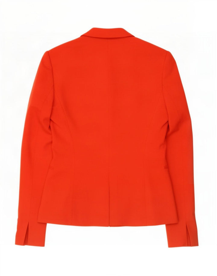 Zara Damen 1-Knopf-Blazerjacke UK 12 Mittelrote Viskose