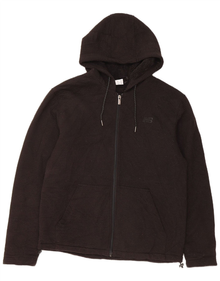 New Balance Herren Sherpa Zip Hoodie Pullover Mittelschwarzes Polyester
