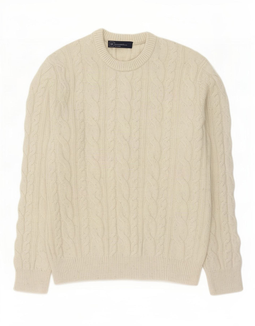 Gap Herren-Pullover mit Rundhalsausschnitt, groß, beige Lammwolle