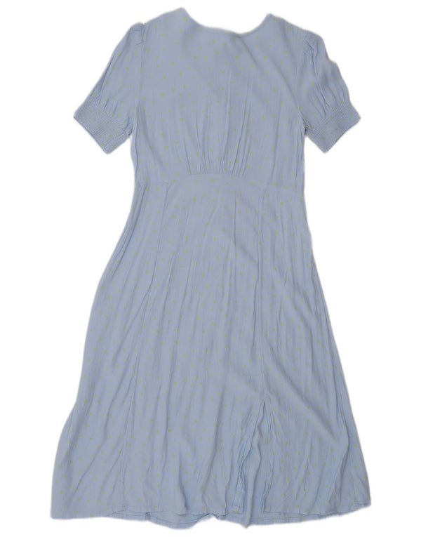 John Lewis A-Linien-Kleid für Mädchen, 11–12 Jahre, blau gepunktete Viskose