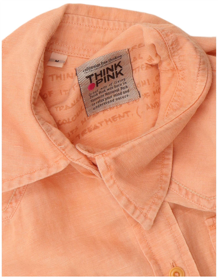 Think Pink Damen ärmelloses Hemd UK 12 Mittelorange Baumwolle
